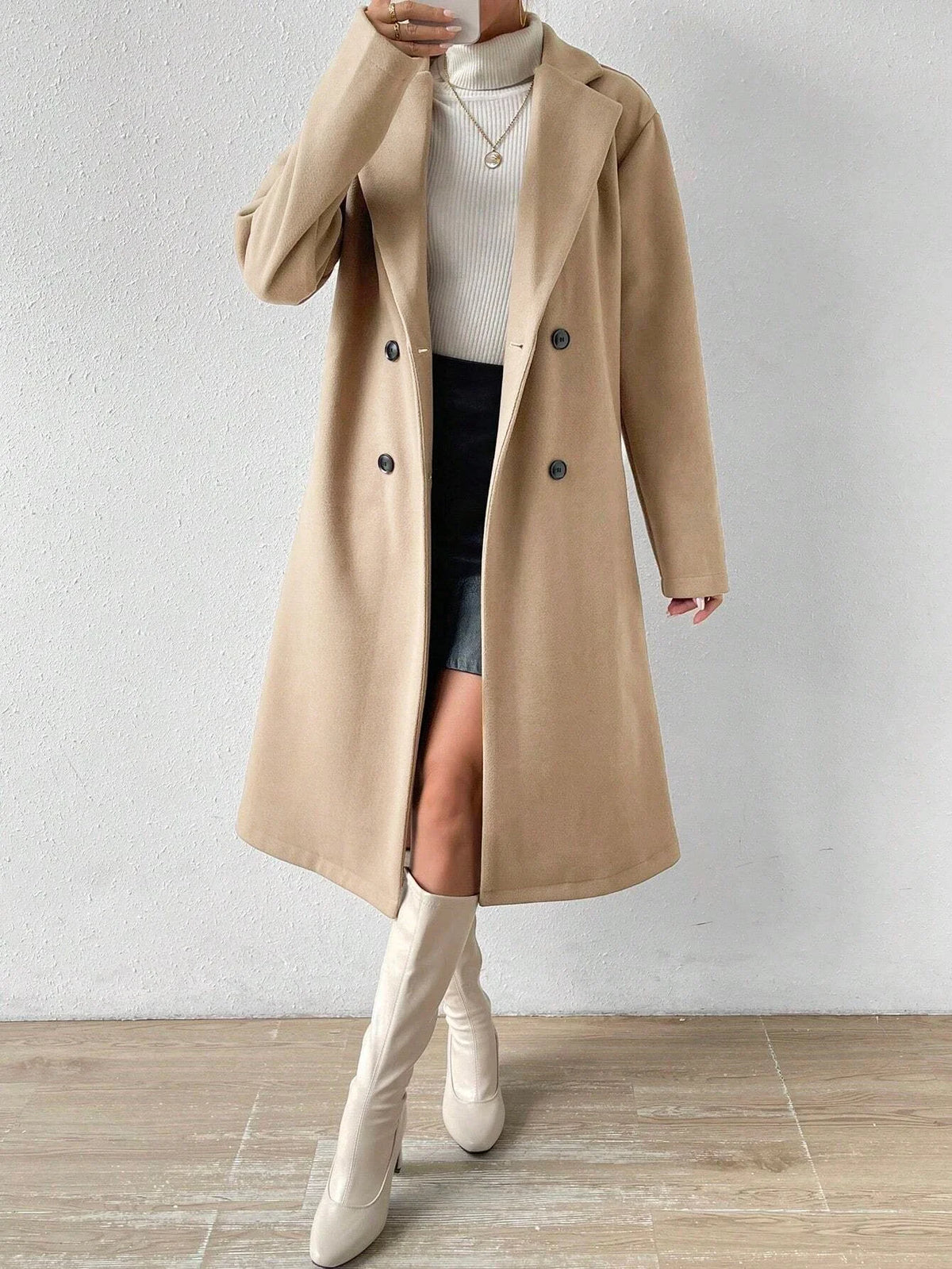 Abrigo Largo Elegance Camel – Mujer | Marletolle