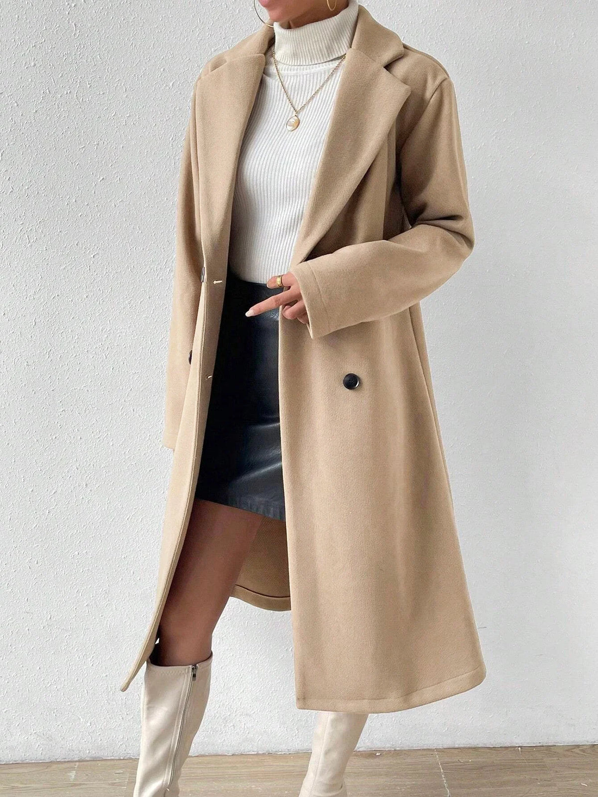 Abrigo Largo Elegance Camel – Mujer | Marletolle